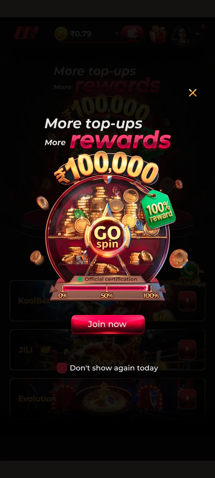 MMY APK game selection screen